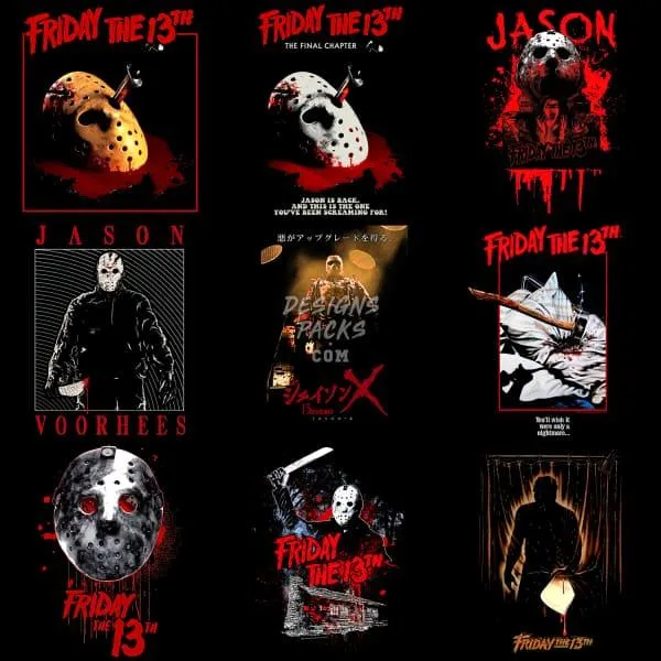 18 Halloween Horror Movie Designs Bundle PNG