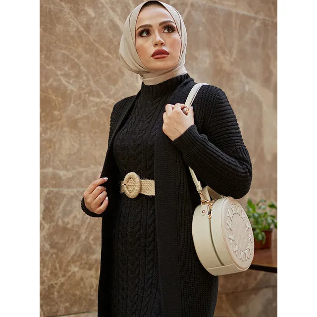 2 Piece Knitwear Cardigan Maxi Dress