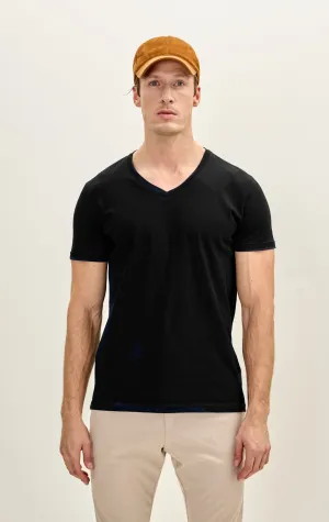 3-pack Cotton V-Neck T-Shirt - Black