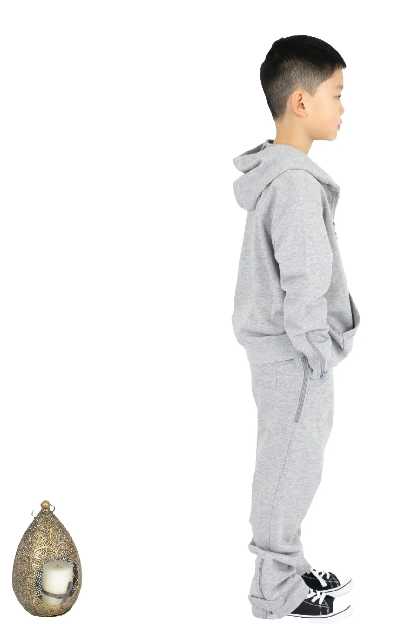 Adaptive Kids Sweatpants: Adjustable Elastic Waist, Zippered Sides for Easy Undressing