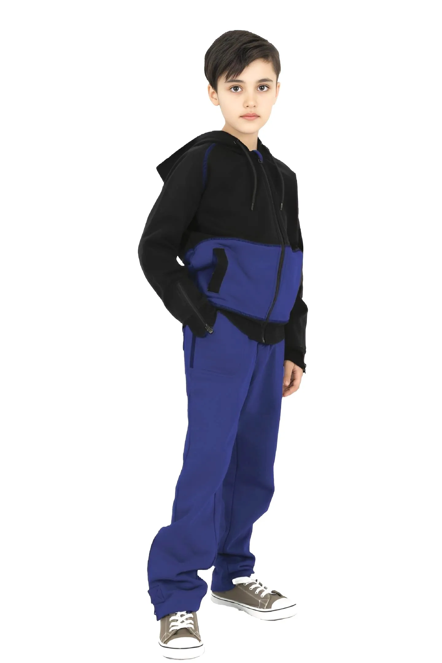 Adaptive Kids Sweatpants: Adjustable Elastic Waist, Zippered Sides for Easy Undressing