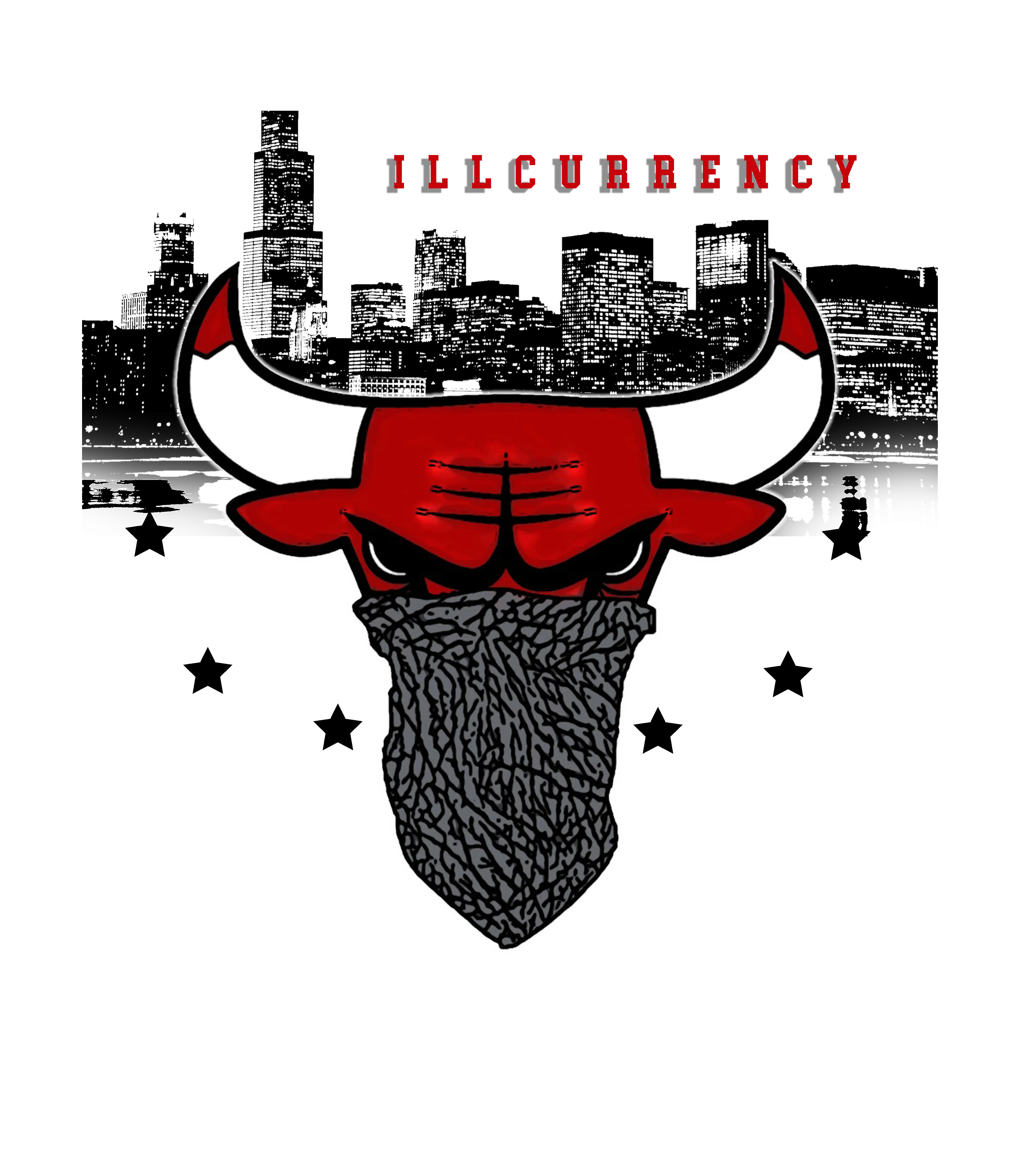 Air Jordan 3 White Cement Reimagined - White T-Shirt (Bulls head chicago)