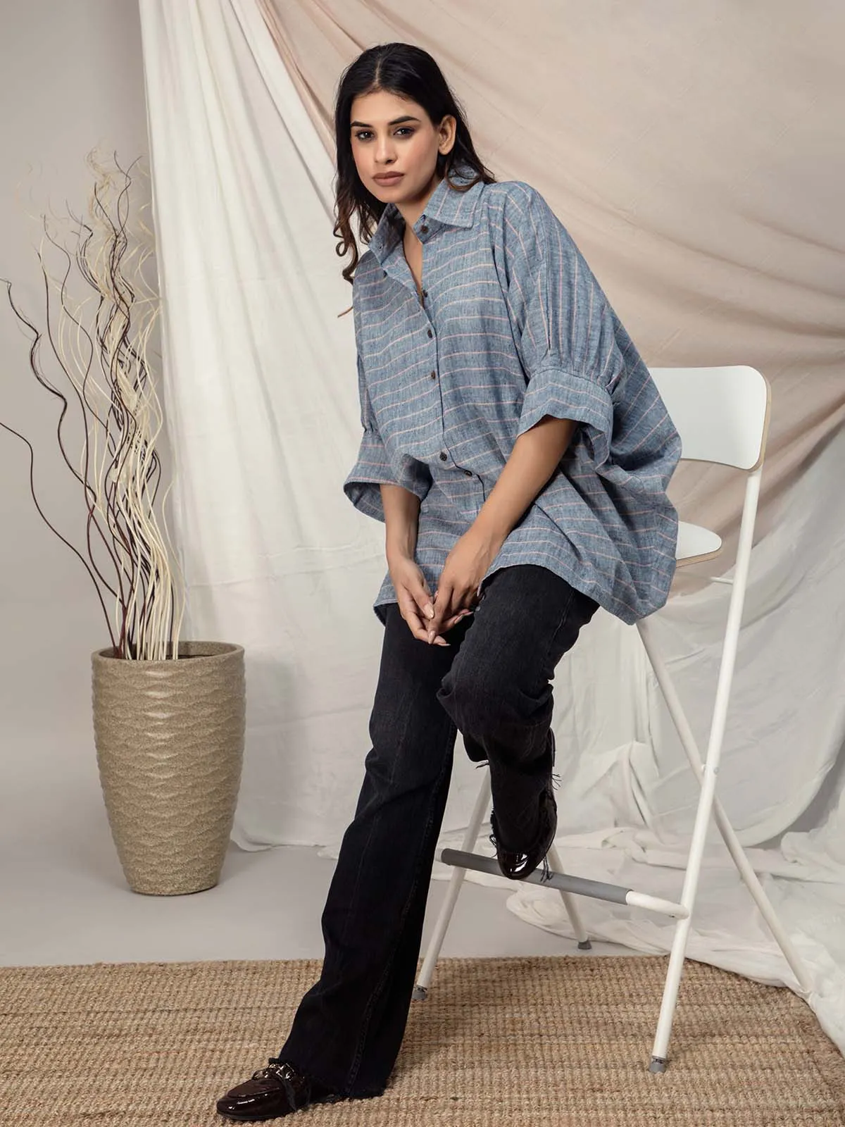 Anti Fit Blue Stripe Shirt