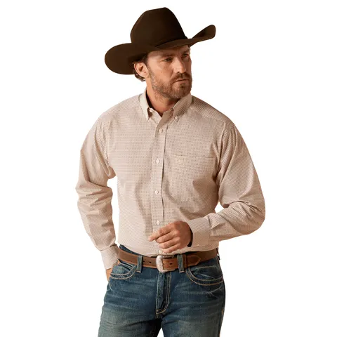 Ariat Men's Wrinkle Free Ike Classic Fit White Long Sleeve Shirt