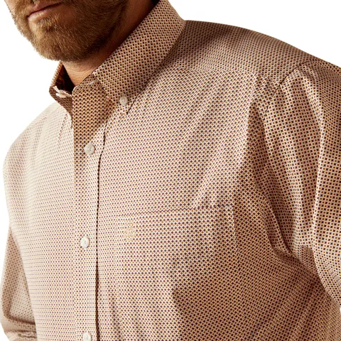 Ariat Men's Wrinkle Free Ike Classic Fit White Long Sleeve Shirt