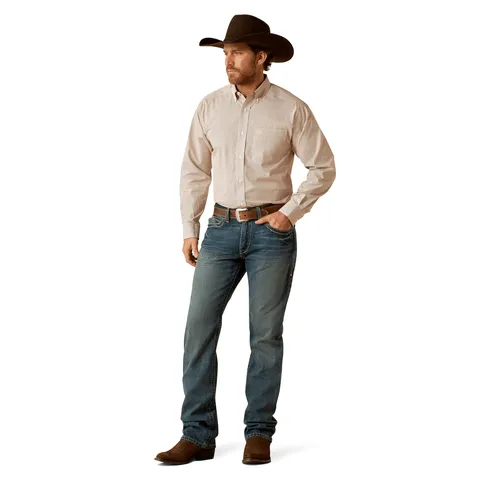 Ariat Men's Wrinkle Free Ike Classic Fit White Long Sleeve Shirt