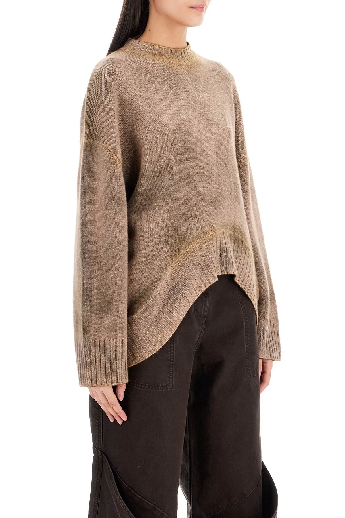 asymmetric wool and cashmere pullover 250WCK00107KWS002SS CAMEL