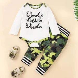 Baby Unisex Letter Cartoon Printed Romper & Pants Baby Wholesale Clothing