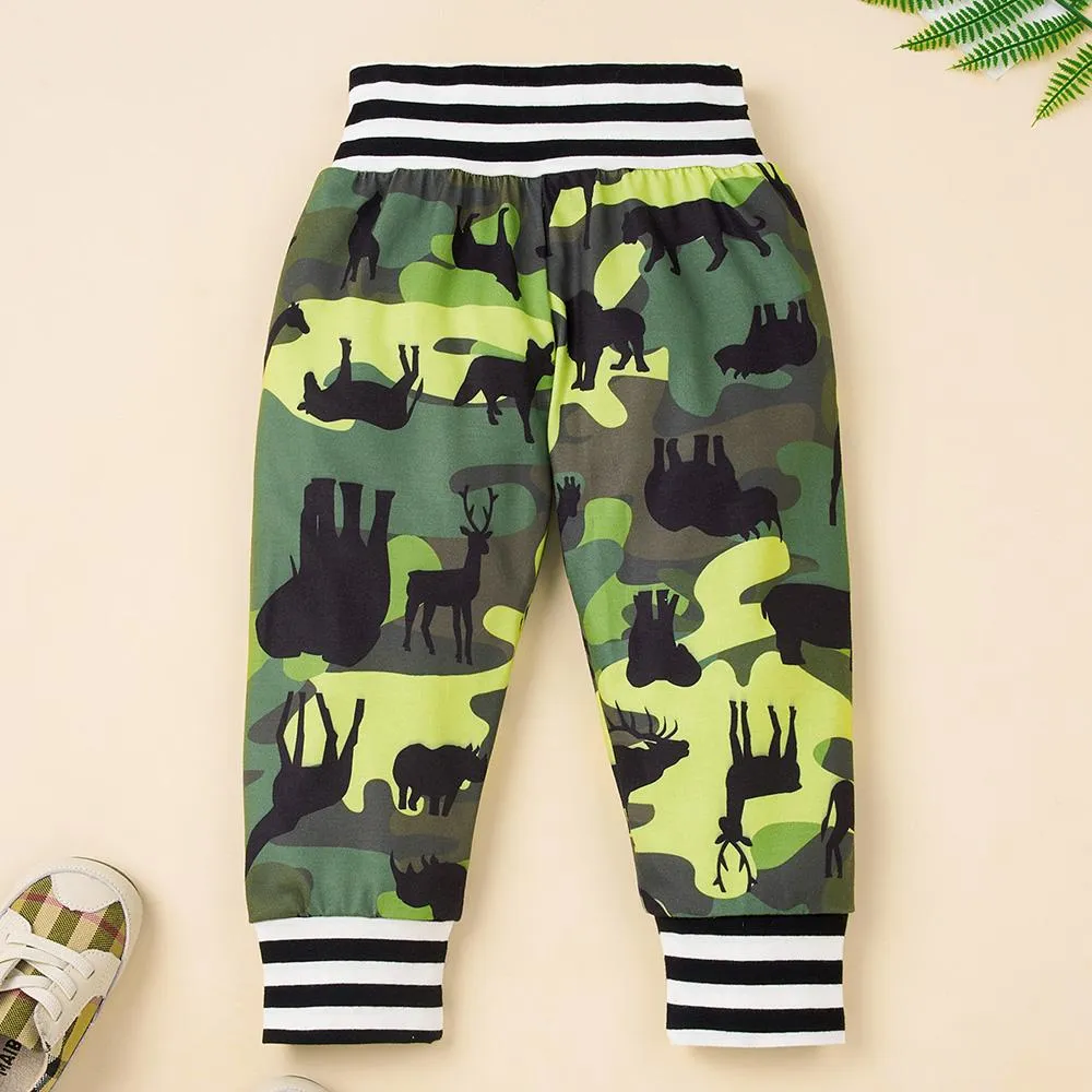 Baby Unisex Letter Cartoon Printed Romper & Pants Baby Wholesale Clothing
