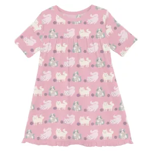 Bamboo Classic Short Sleeve Swing Dress - Cake Pop Cats and Yarn