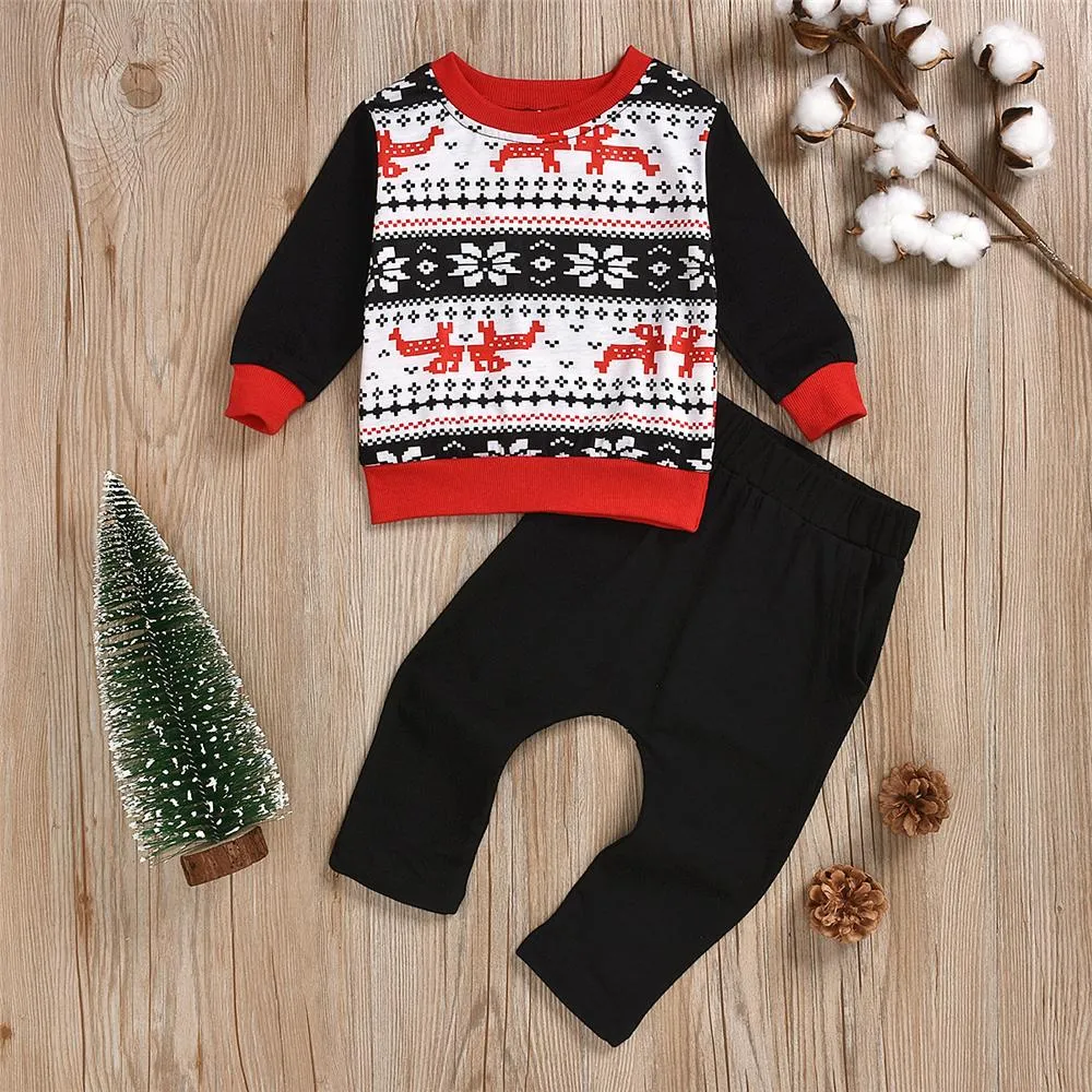 Boys Printed Long Sleeve Top & Pants Boys Wholesale Clothes