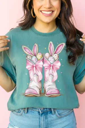 Bunny Bow Boots Comfort Colors Adult Ring-Spun Cotton Tee