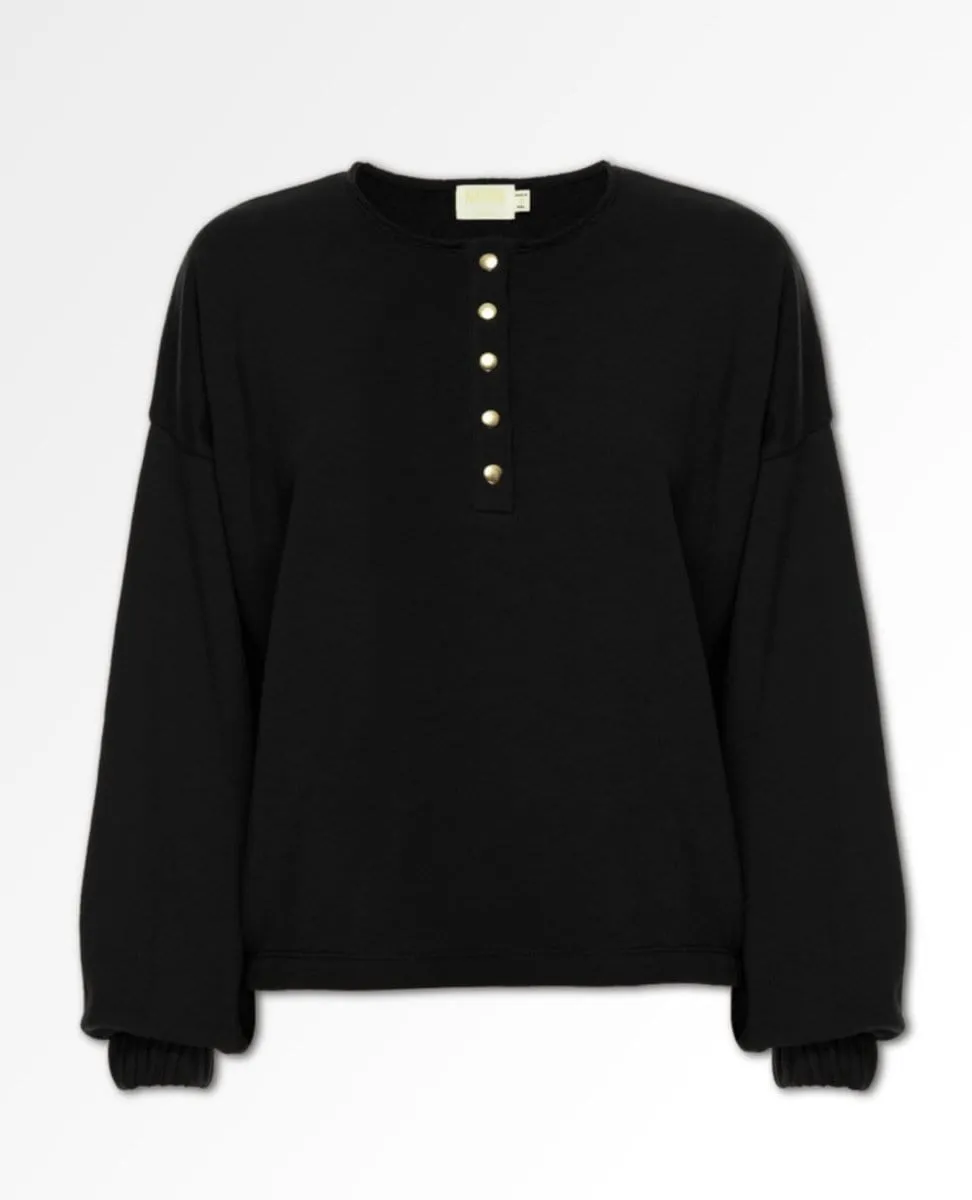 Callan Snap Sweatshirt Jet Black