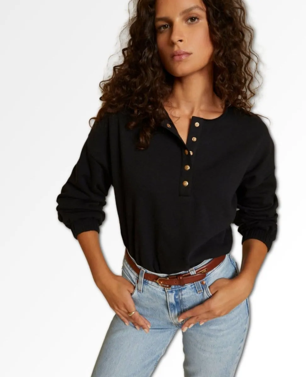 Callan Snap Sweatshirt Jet Black