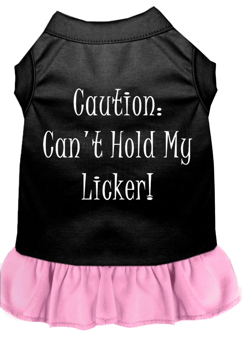 Can't Hold My Licker Screen Print Dress Black With Light Pink Xs