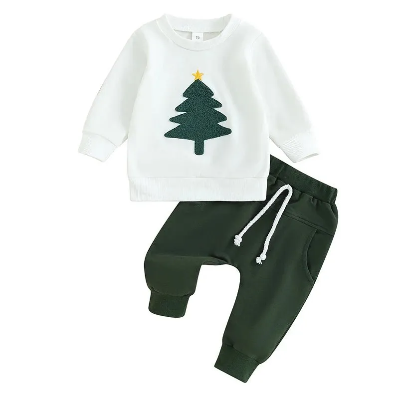 Christmas Tree Long Sleeve & Pants Set Baby Toddler 6-36 Months
