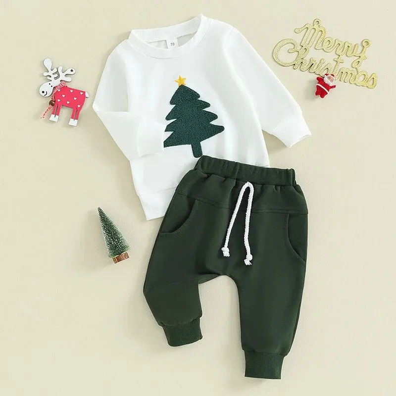 Christmas Tree Long Sleeve & Pants Set Baby Toddler 6-36 Months