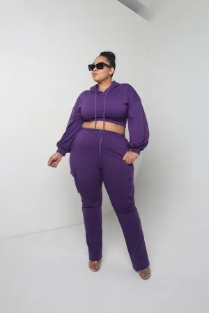 Crop Jogger Set | Purple