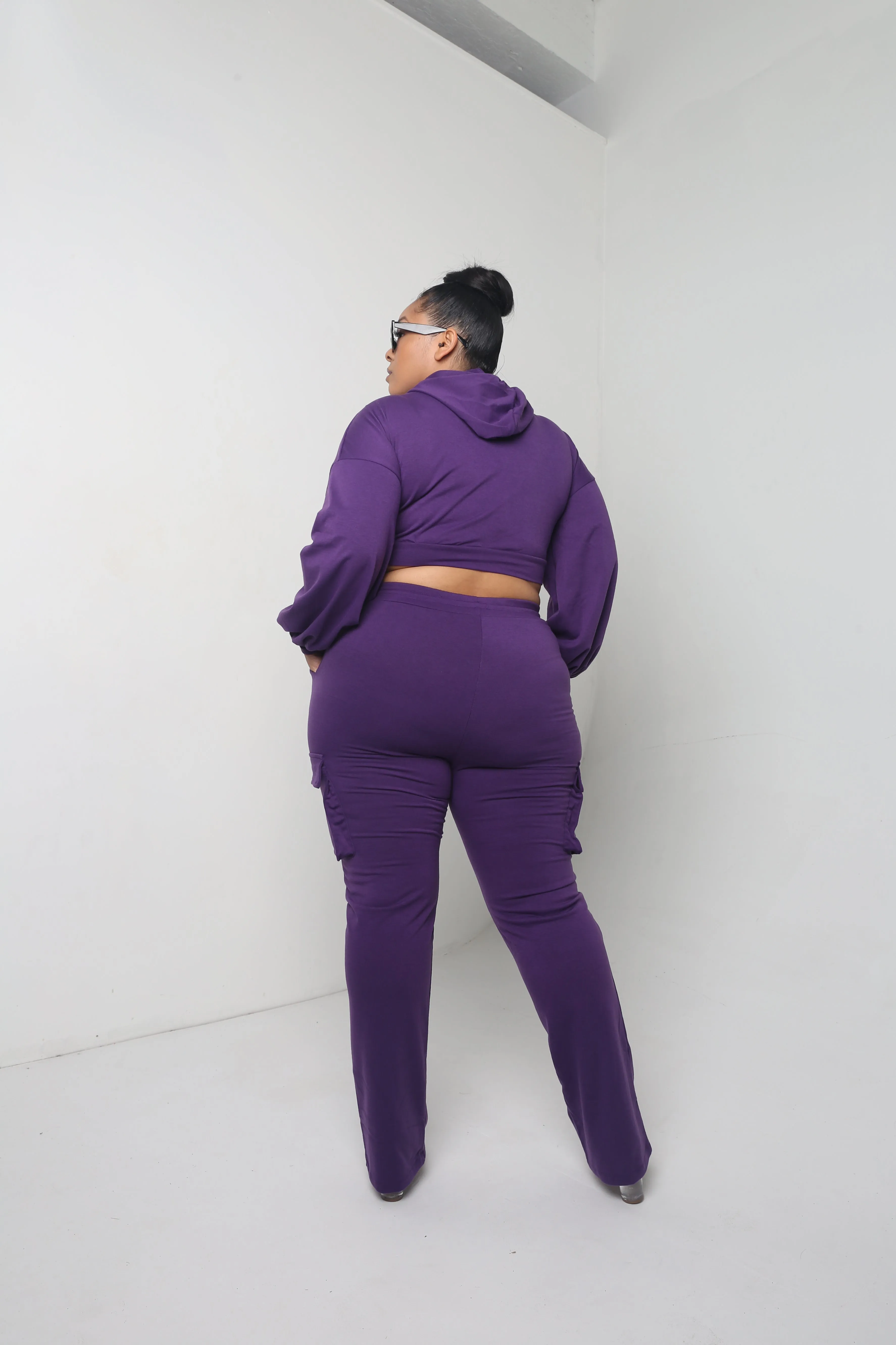 Crop Jogger Set | Purple