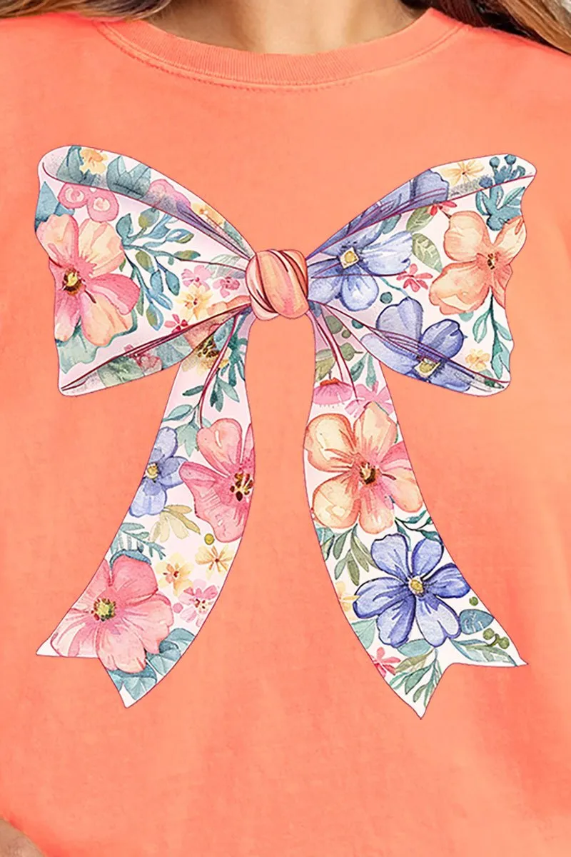 Cutesy Floral Bow Comfort Colors Adult Ring-Spun Cotton Tee