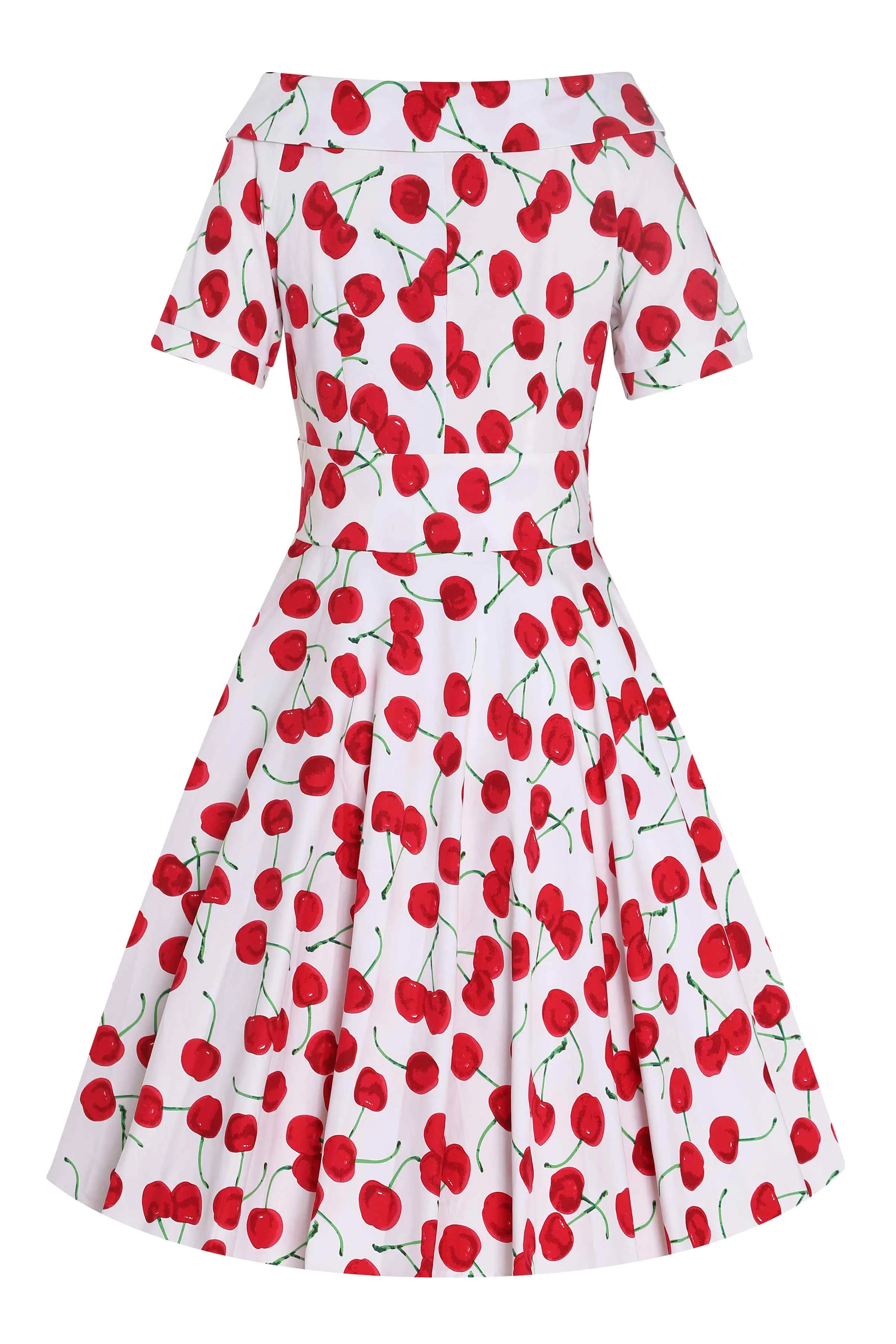 Darlene Red Cherry Dress In White