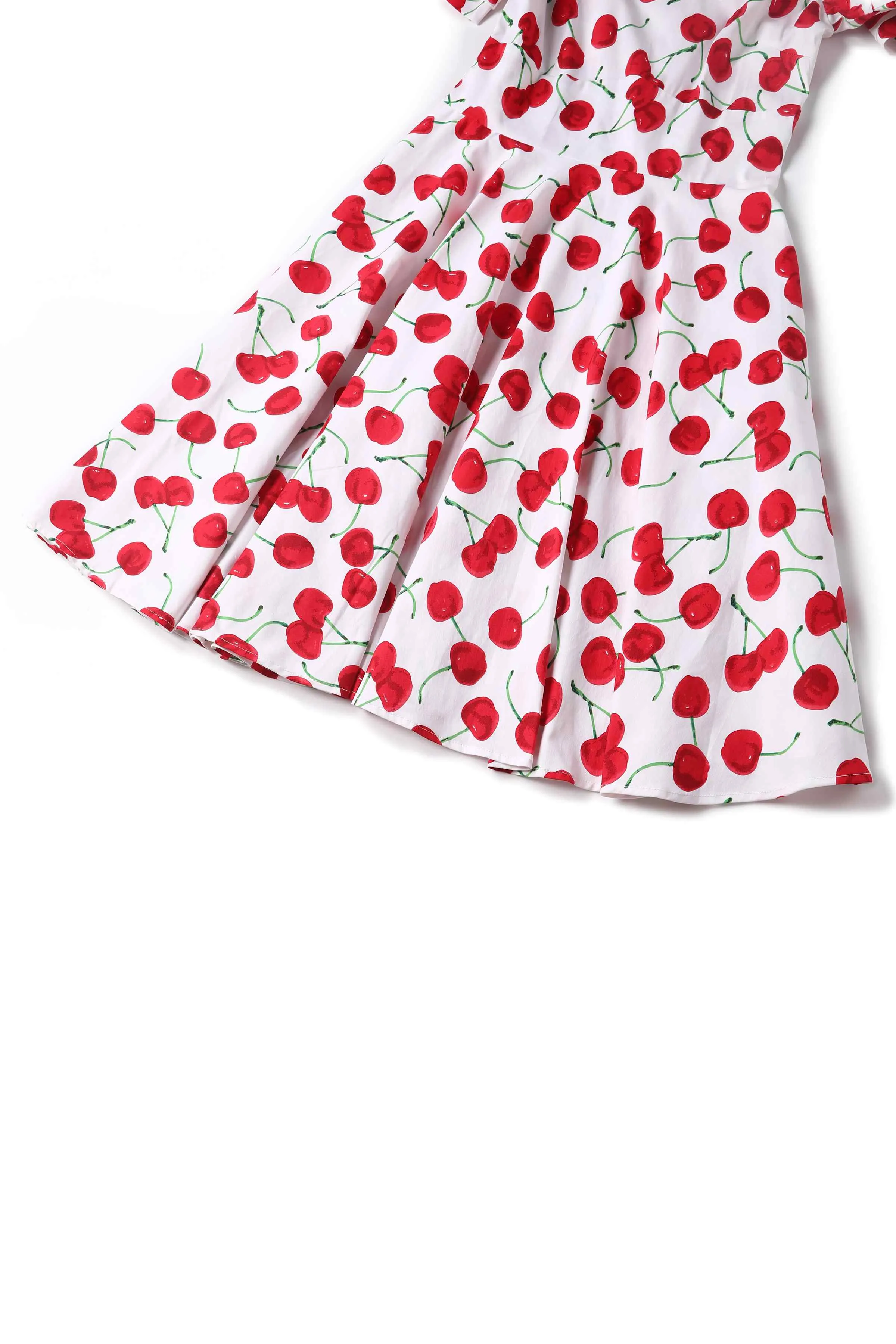 Darlene Red Cherry Dress In White