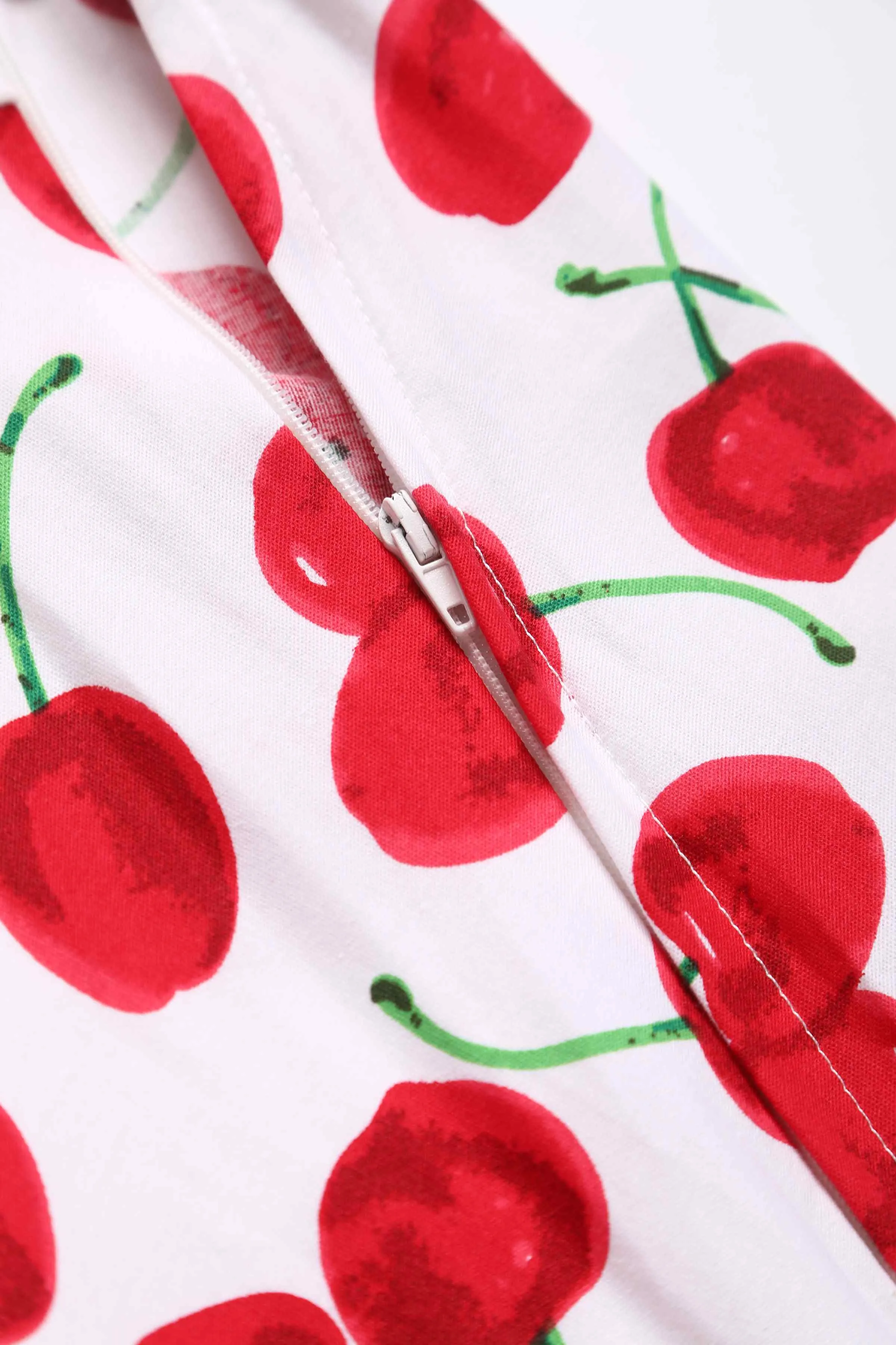 Darlene Red Cherry Dress In White