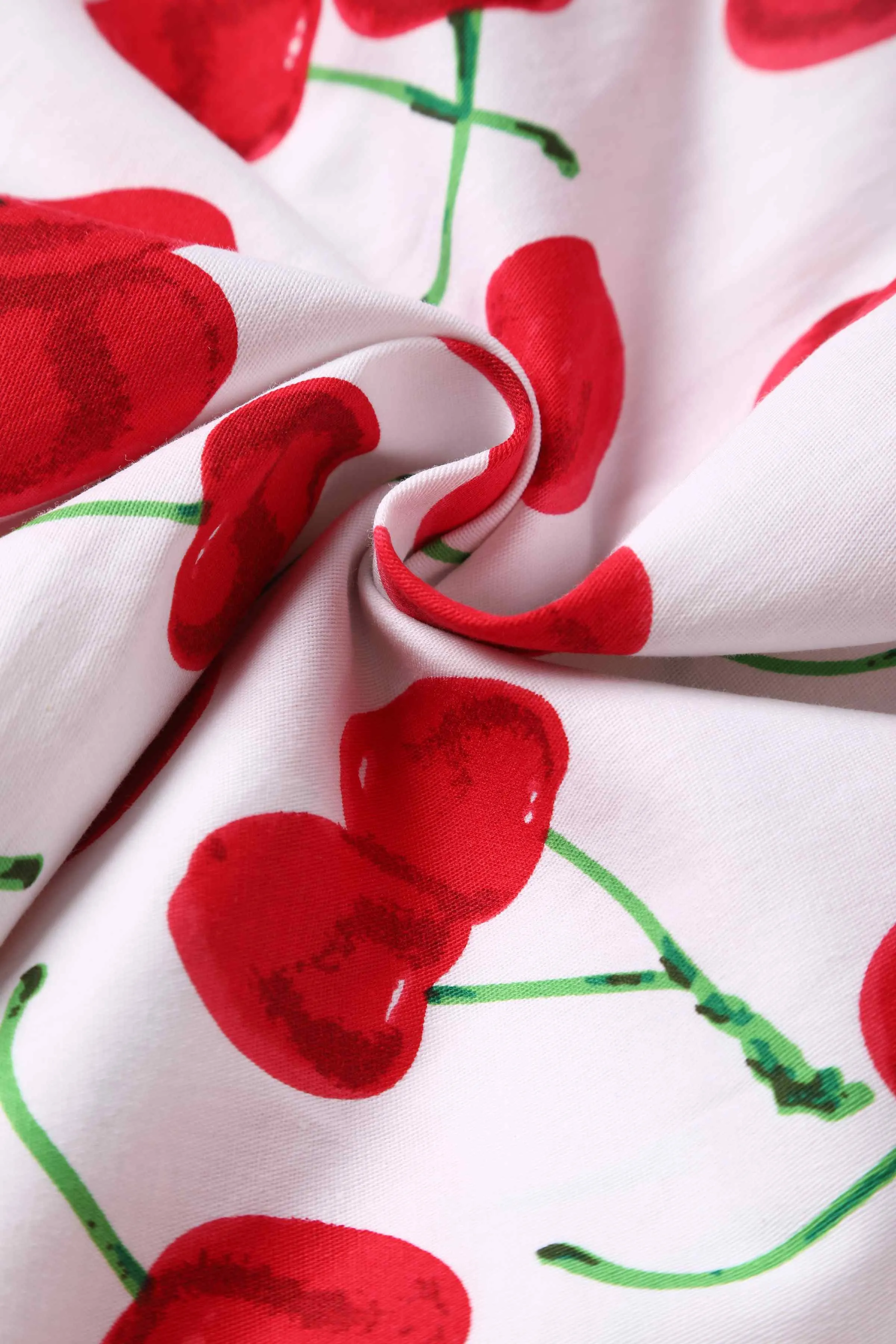 Darlene Red Cherry Dress In White