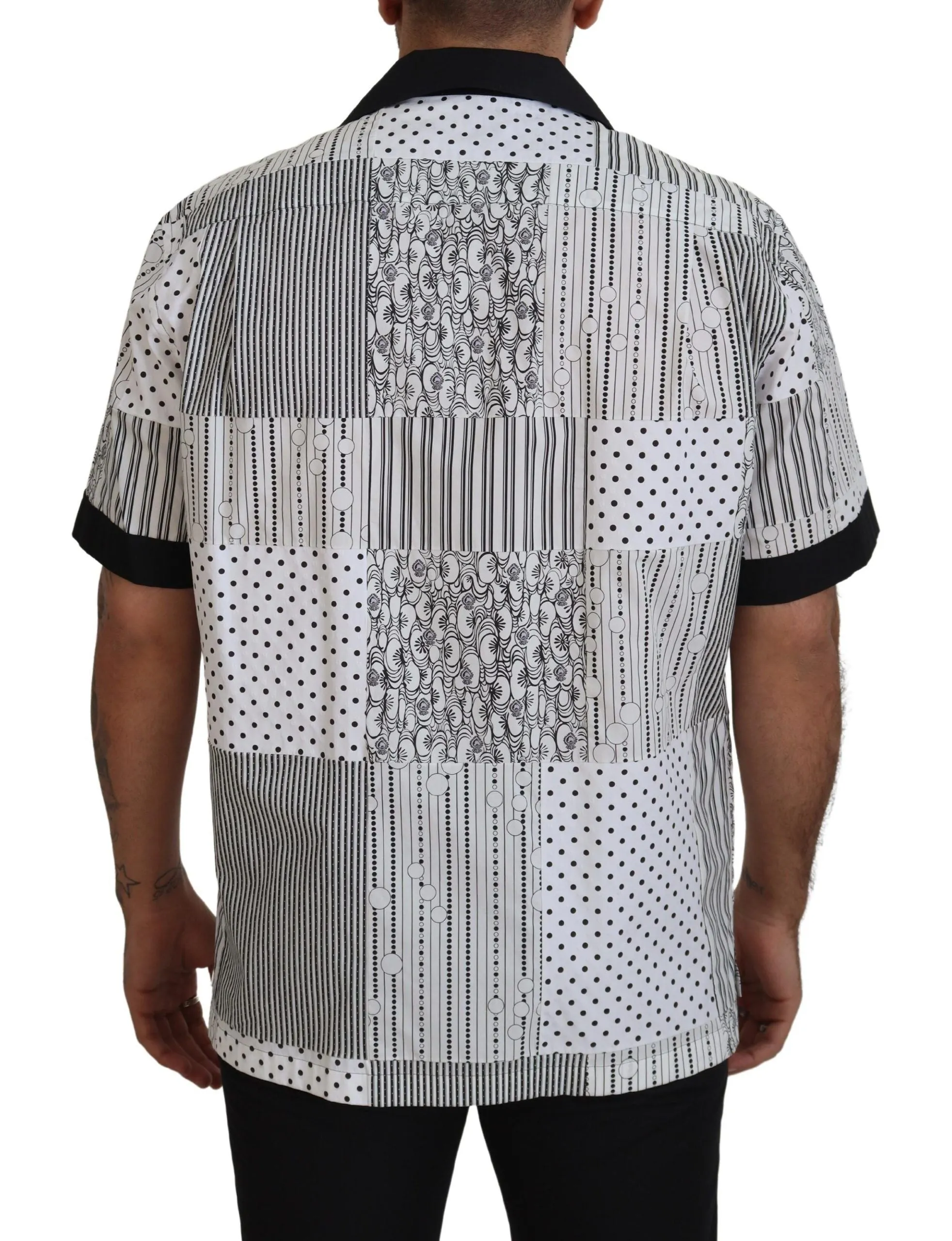 Dolce & Gabbana Elegant Black & White Cotton Shirt
