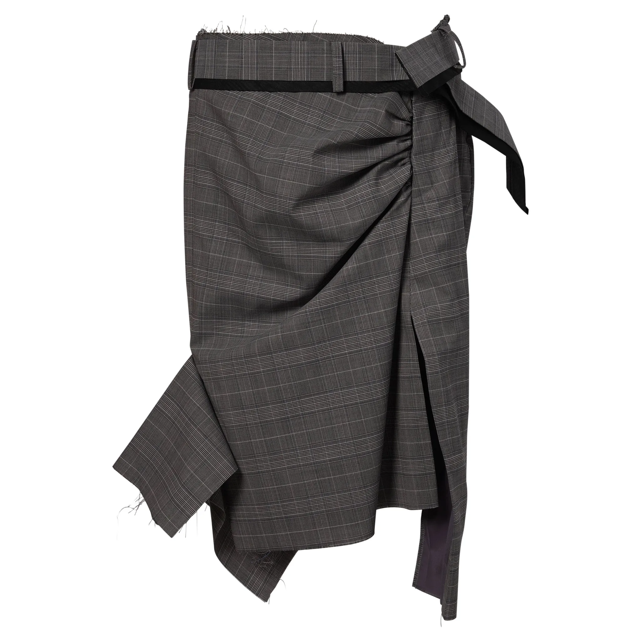 DRAPE PENCIL SKIRT / GREY