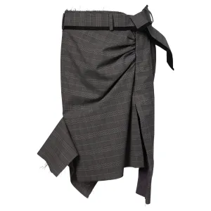 DRAPE PENCIL SKIRT / GREY