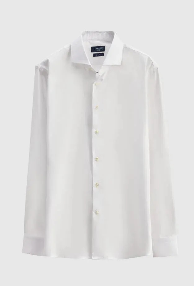 Ds Damat Slim Fit White Dobby Shirt