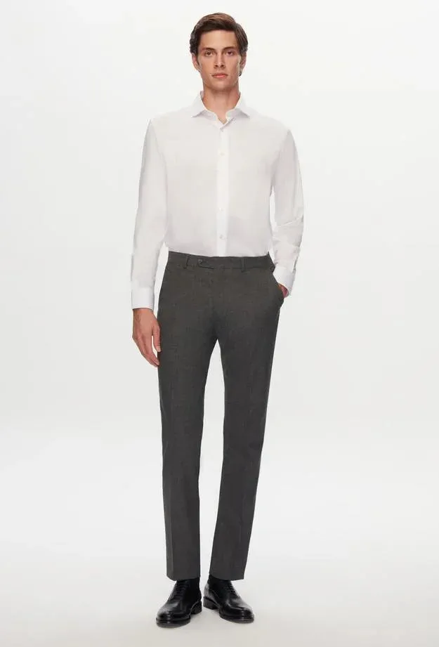 Ds Damat Slim Fit White Dobby Shirt