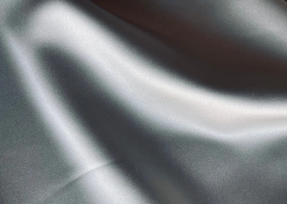Elegant Gleaming Platinum Polyester Duchess Satin