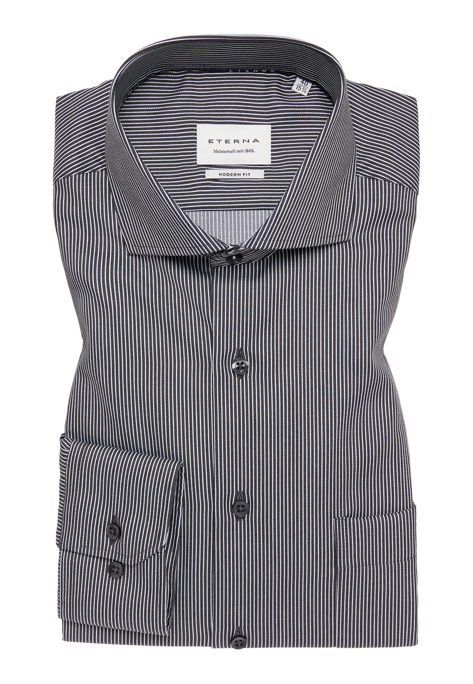 Eterna Dark Navy Stripe Formal Shirt Navy