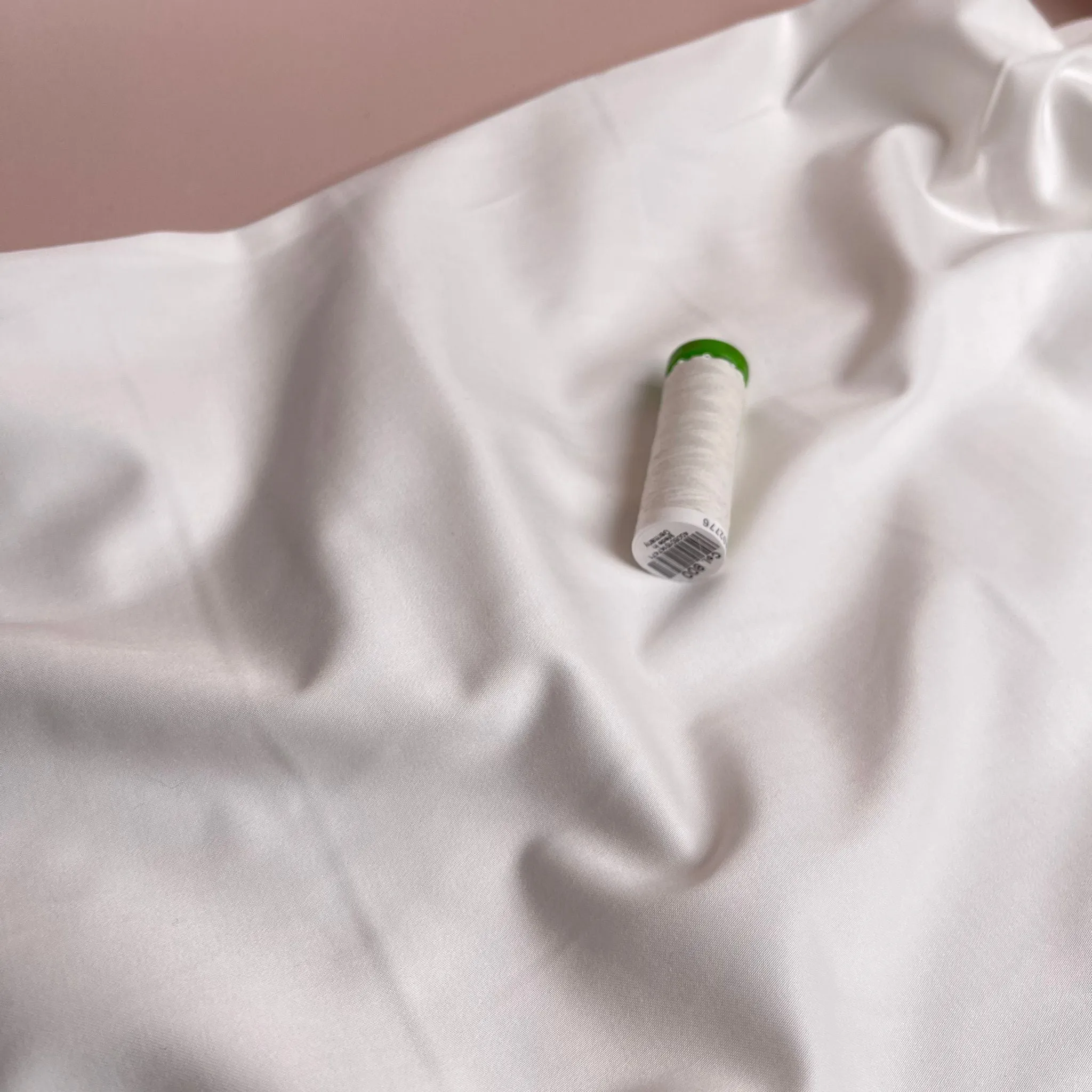 Ex-Designer White Stretch Cotton Tencel Fabric