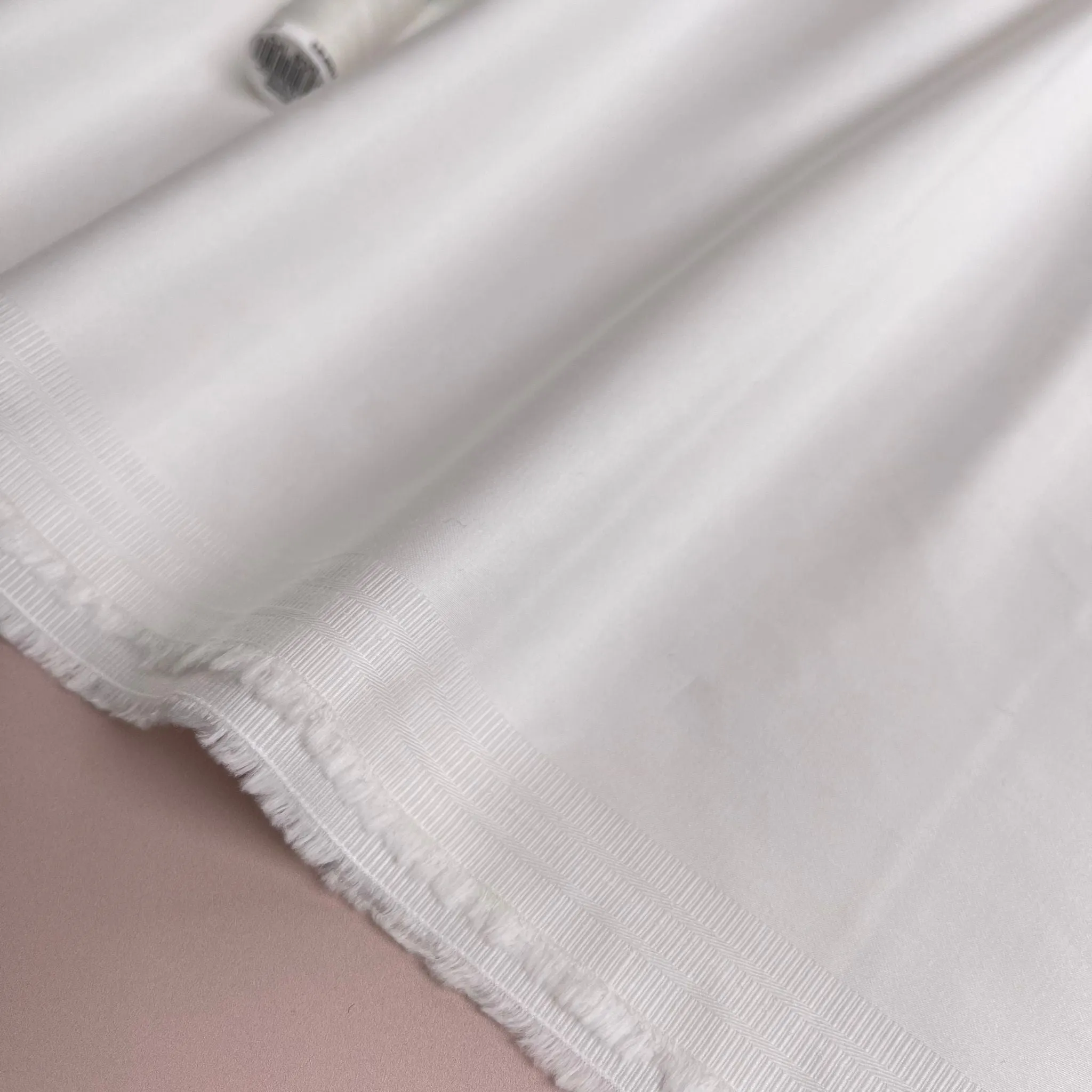 Ex-Designer White Stretch Cotton Tencel Fabric