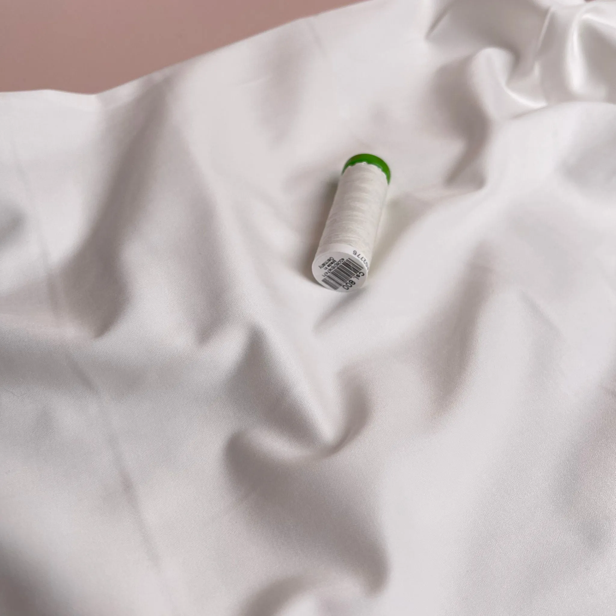 Ex-Designer White Stretch Cotton Tencel Fabric