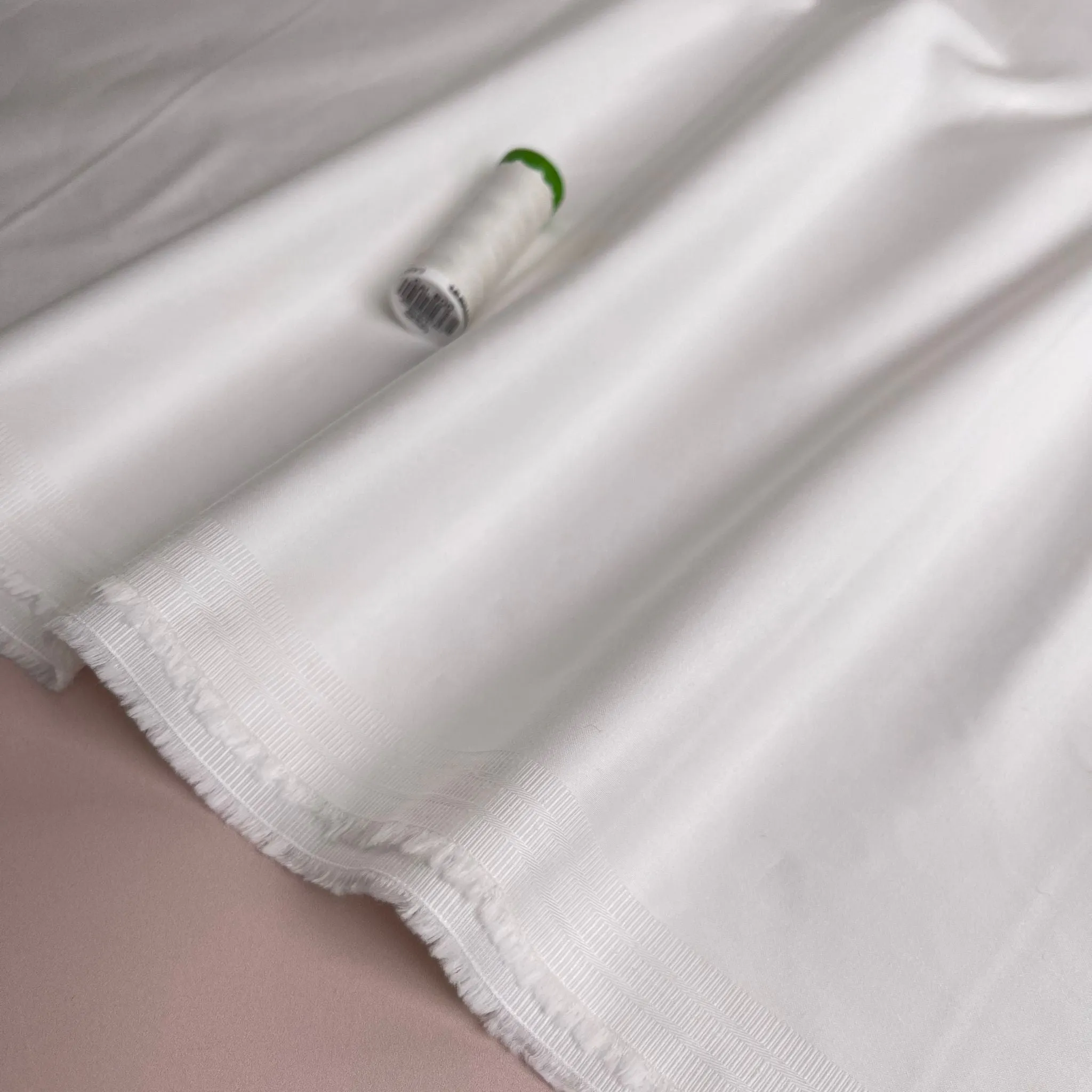 Ex-Designer White Stretch Cotton Tencel Fabric