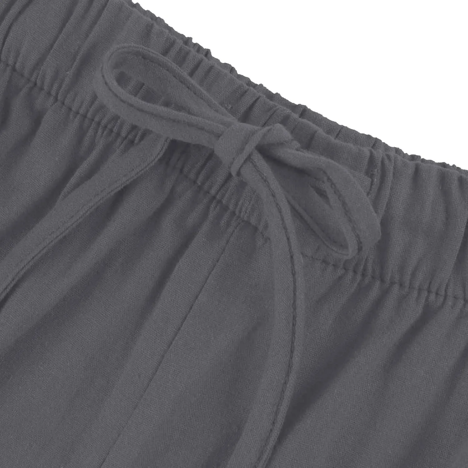 fanmpghleoo Linen Pants Women Summer Wide Leg Plus Size Palazzo Pants Flowy Beach High Waisted Linen Trousers with Pockets