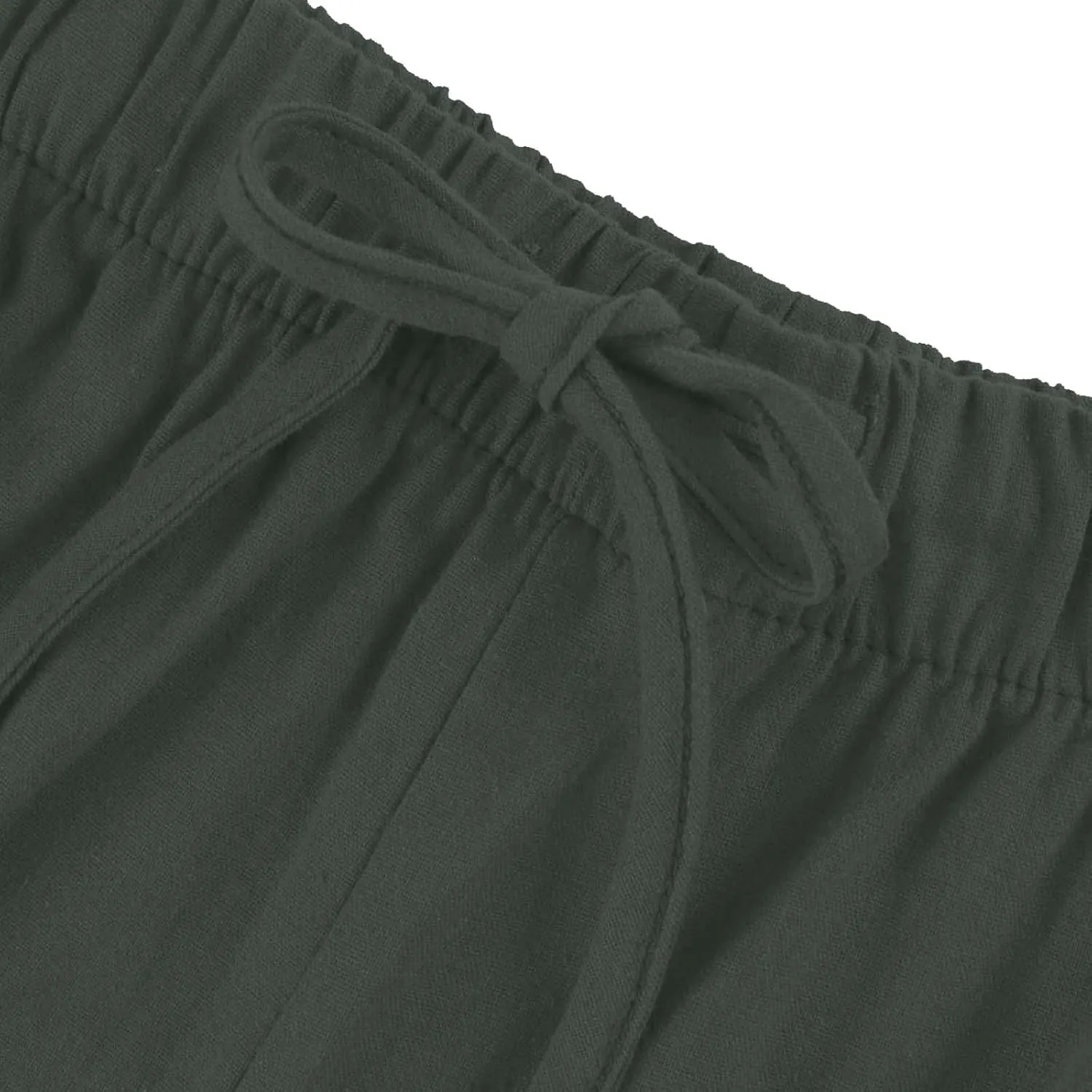fanmpghleoo Linen Pants Women Summer Wide Leg Plus Size Palazzo Pants Flowy Beach High Waisted Linen Trousers with Pockets