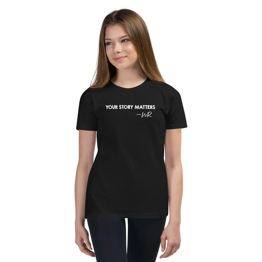 FAVORITE KID'S TEE BLACK - YOUR STORY MATTERS. WHITNEY REYNOLDS