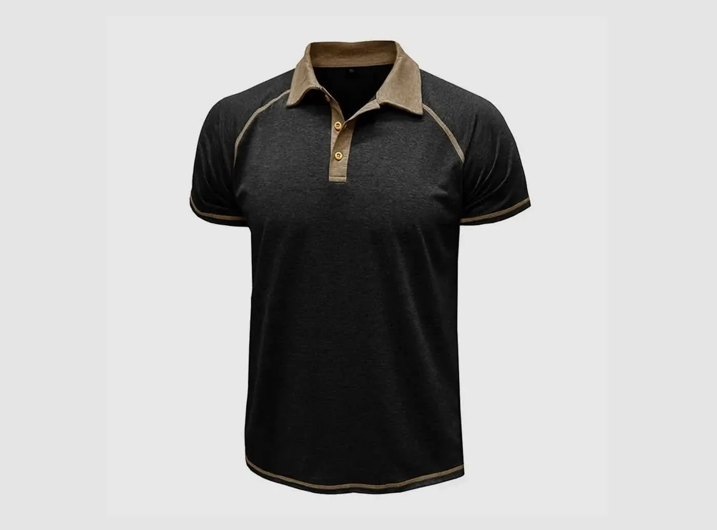 FitVille Men's Vintage Style Henley Polo