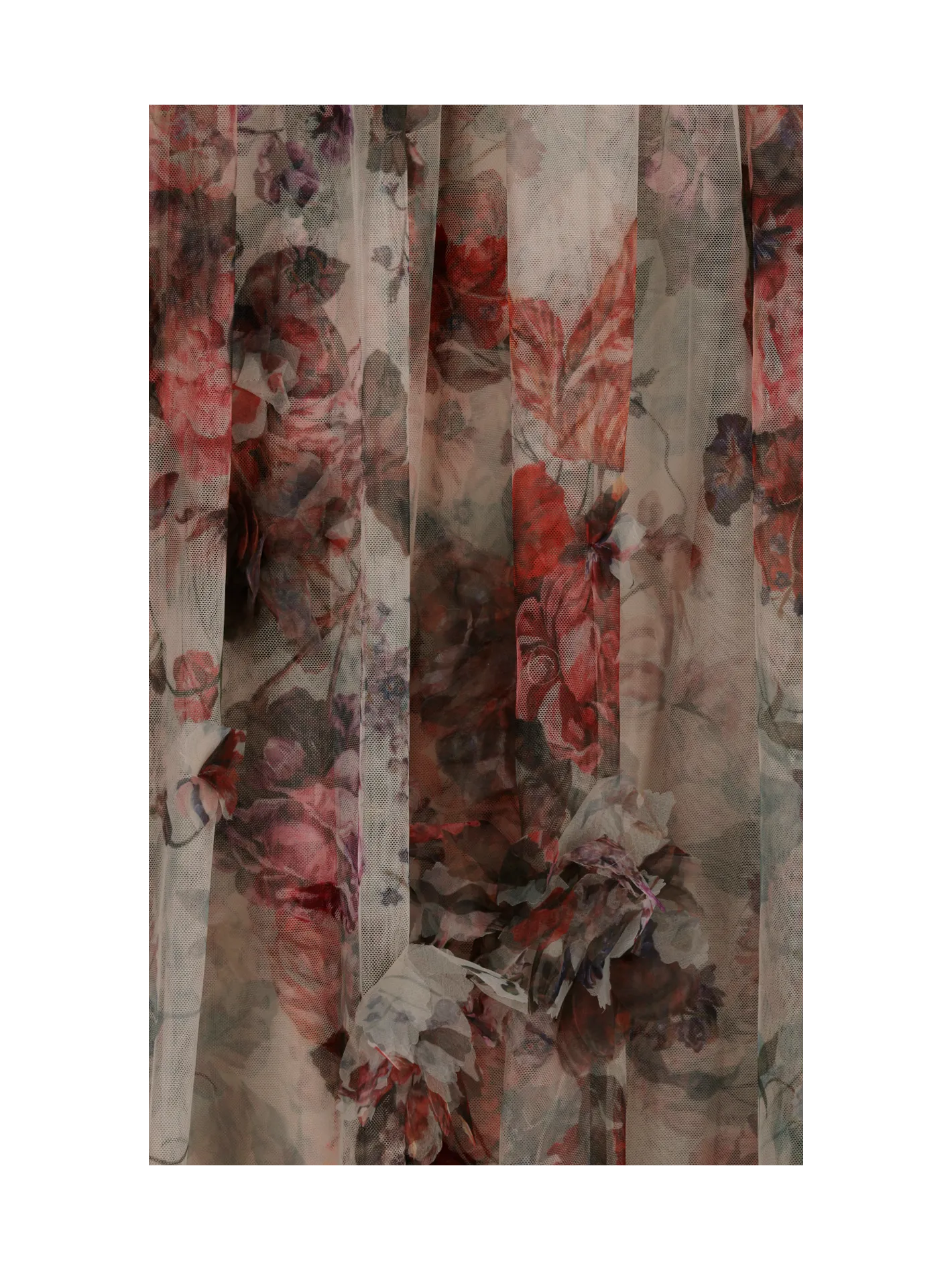 floral-print v-neck gown