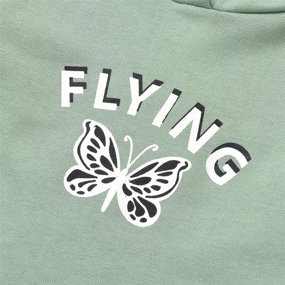 Girls Butterfly Flying Long Sleeve Hooded Top & Pants Baby Girl Boutique Clothing Wholesale