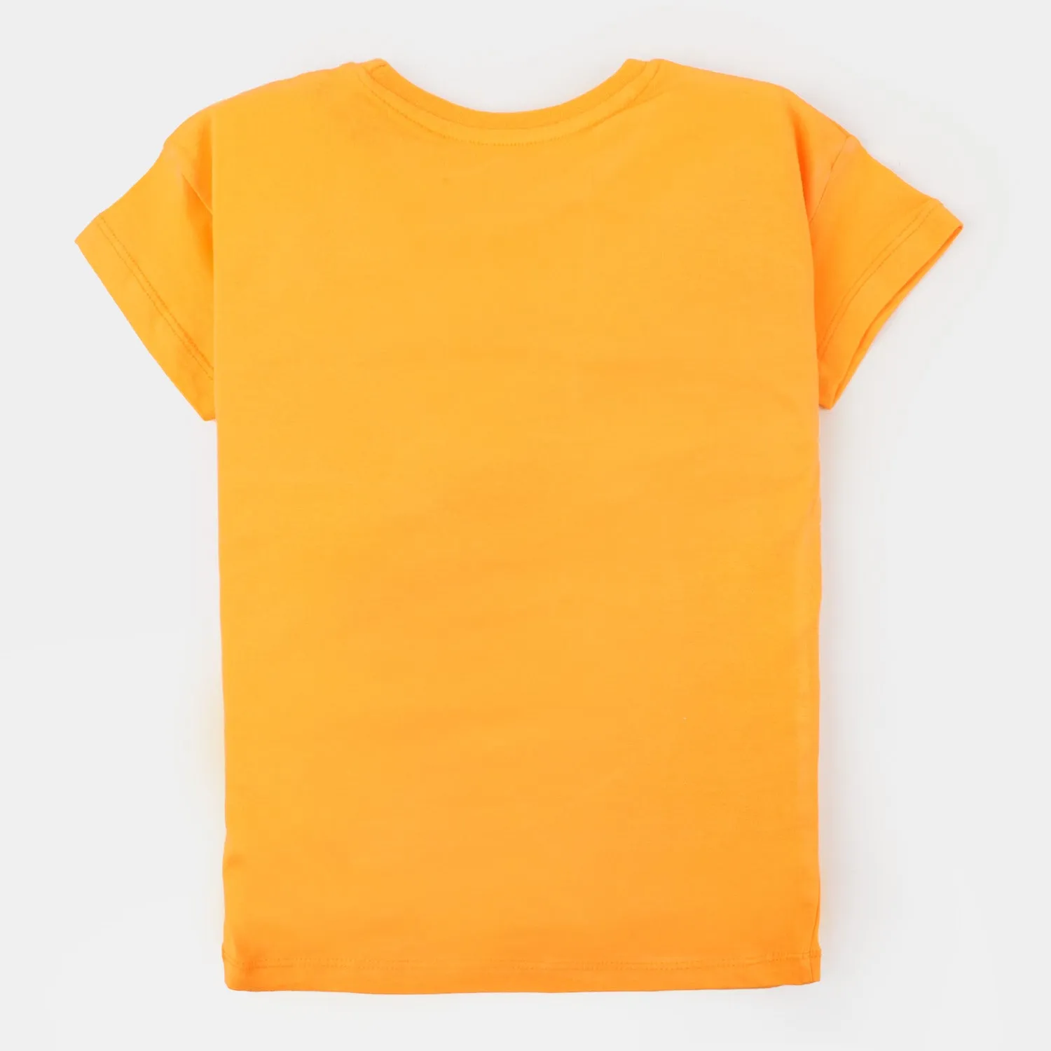 Girls Cotton T-Shirt Amalfi Coast - Orange