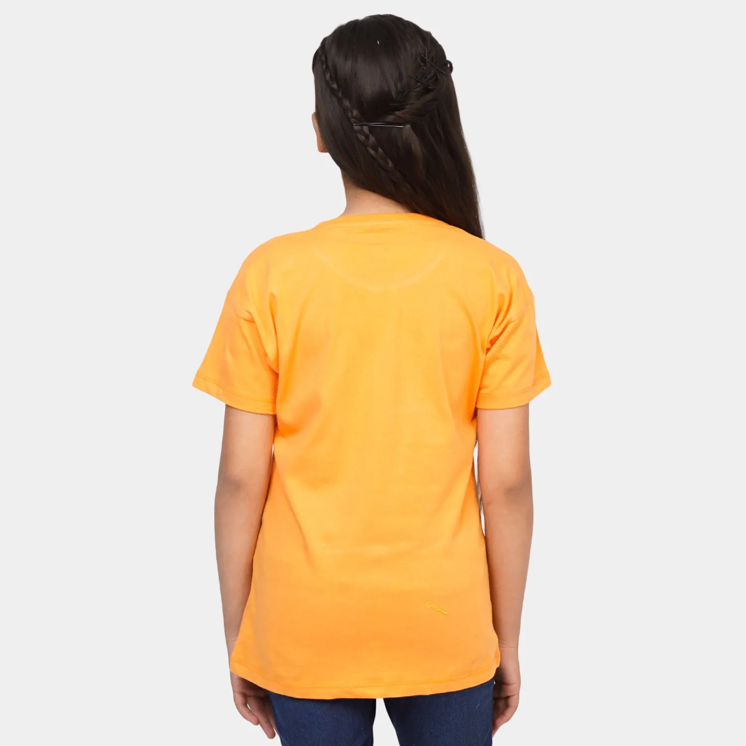 Girls Cotton T-Shirt Amalfi Coast - Orange