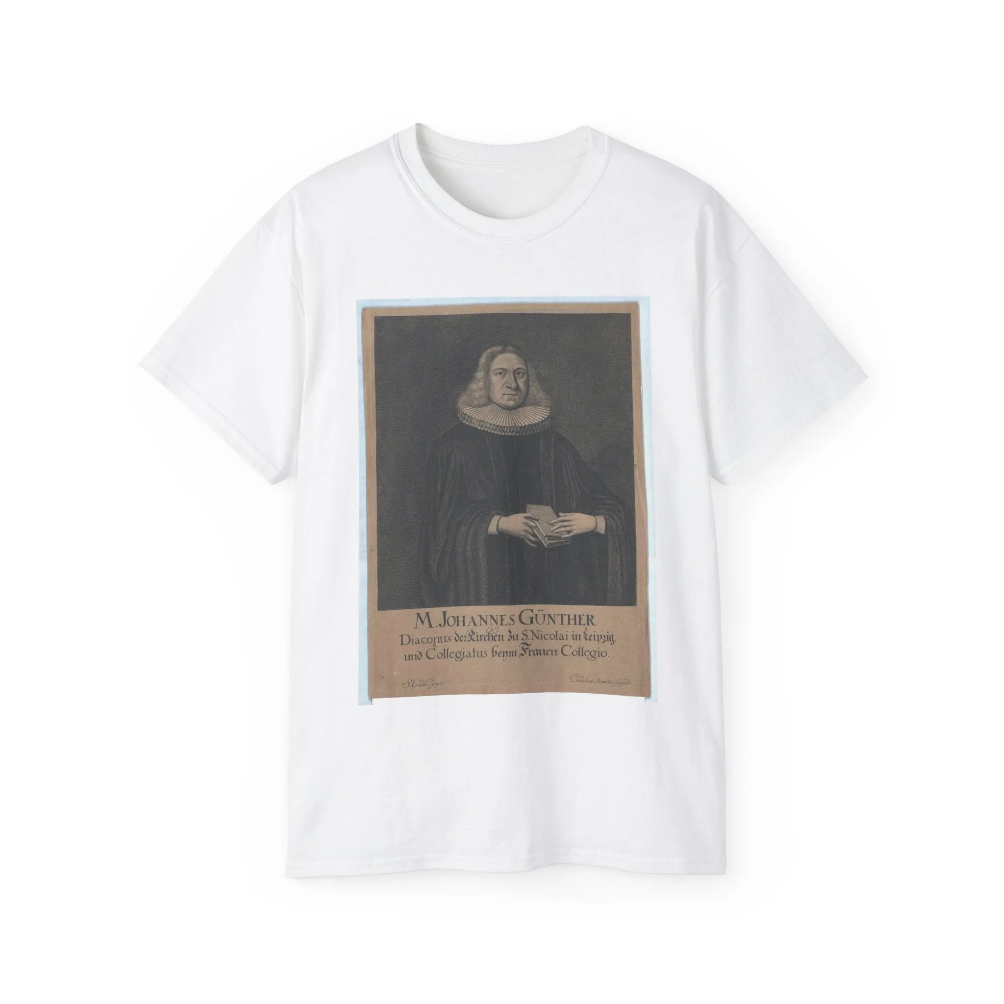 Günther, Johannes - Public domain portrait engraving White T-Shirt Gildan 2000 Cotton Unisex