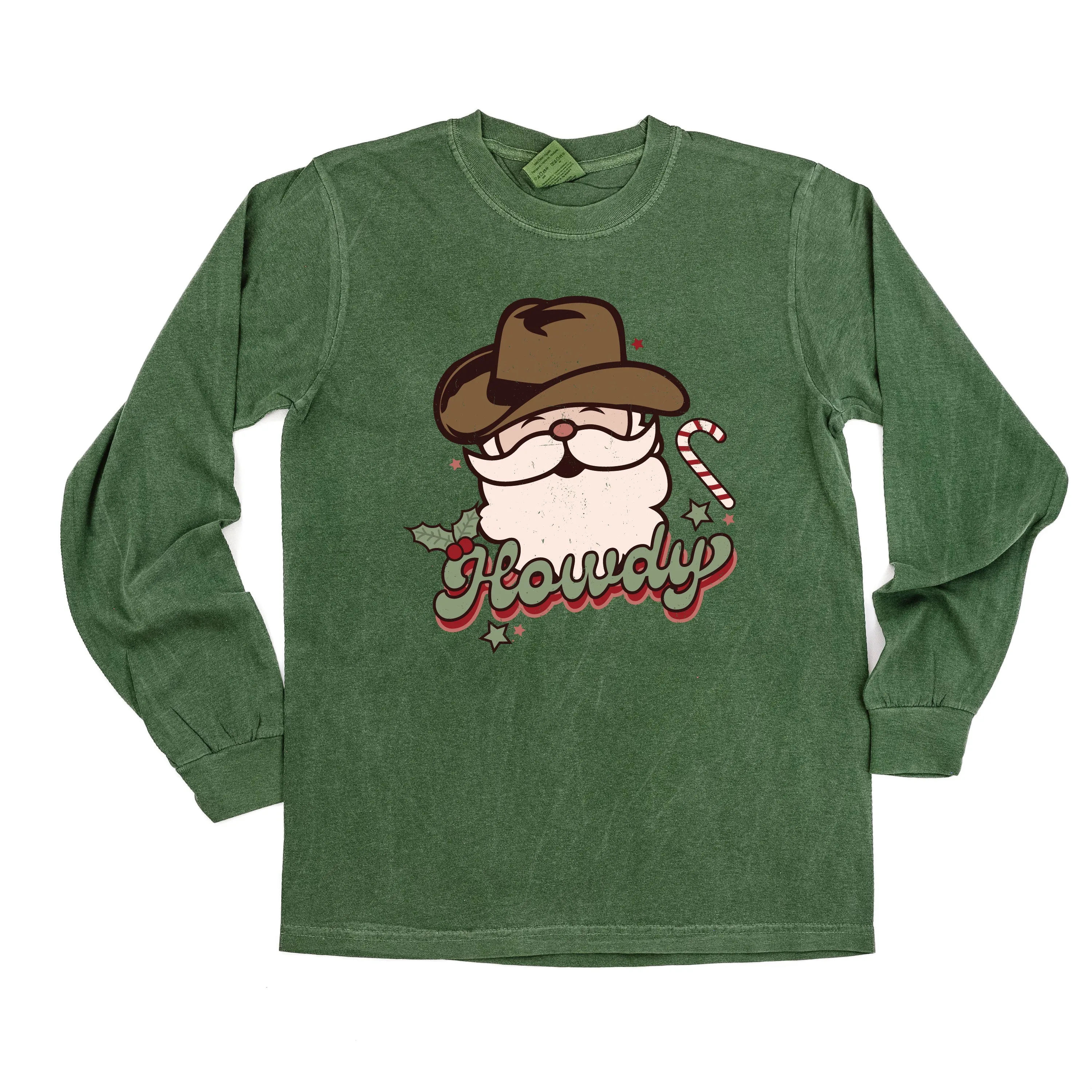 Howdy - Cowboy Santa - LONG SLEEVE Comfort Colors Tee