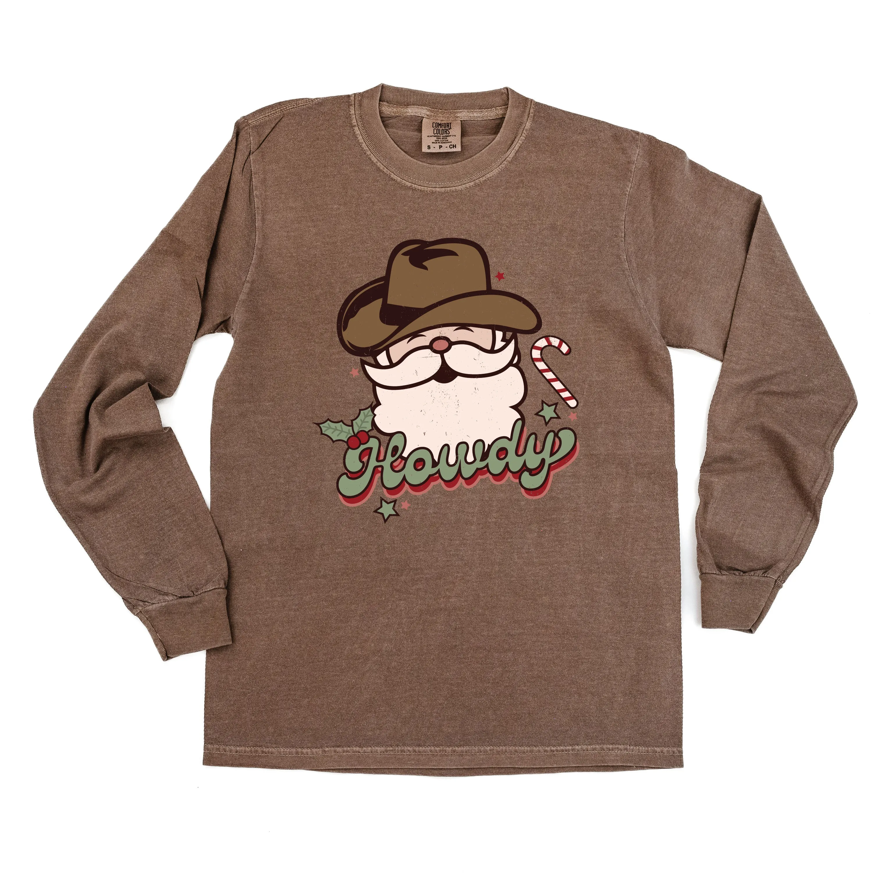 Howdy - Cowboy Santa - LONG SLEEVE Comfort Colors Tee